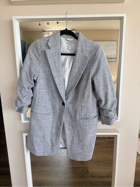 H&M Light Gray Single-Button Tailored Blazer